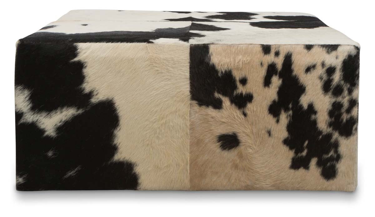 Square Block Cowhide Coffee Table-abc
