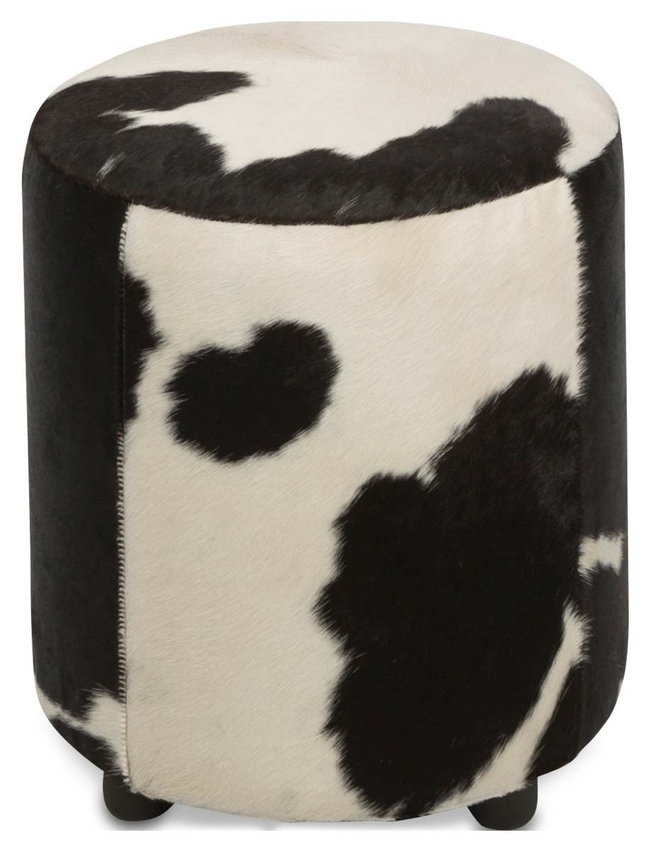 Round Cowhide Ottoman-abc