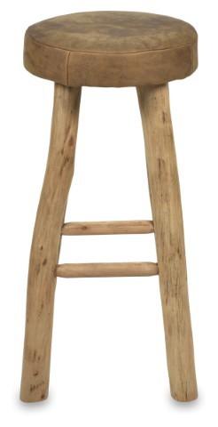 Napa Leather Bar Stool - Tan/Natural-abc