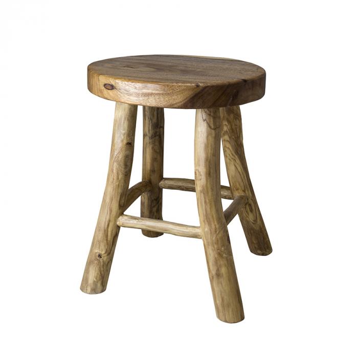 Teak Stool Lacquered-abc