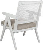 Imperial Arm Chair White and Linen-abc