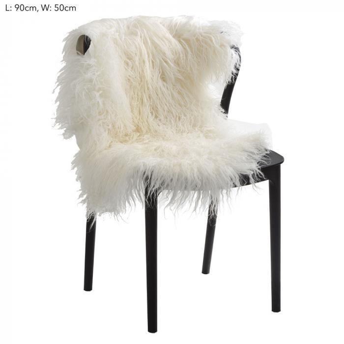 Tibetan Lambswool Throw 90x50 White-abc