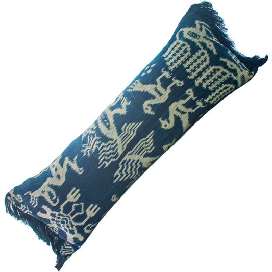 Ikat Kaluda Navy Long Lumber Cushion 35 x 90cm-abc