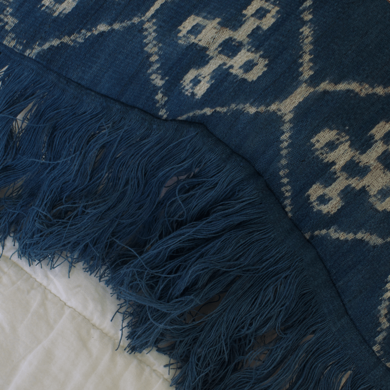 Ikat Kaluda Navy Long Lumber Cushion 35 x 90cm-abc