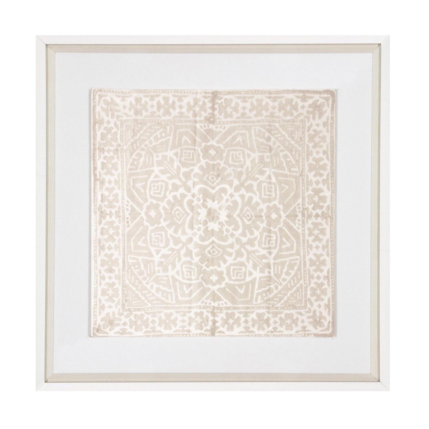Kilim Print Natural Artwork 52cm x 52cm-abc