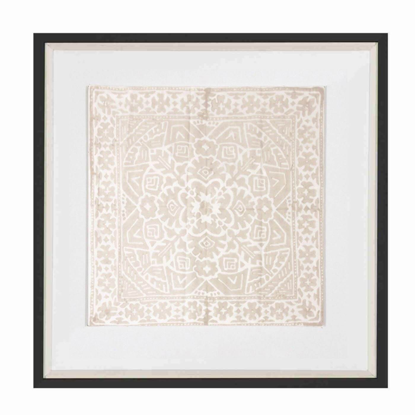 Kilim Print Natural Artwork 52cm x 52cm-abc