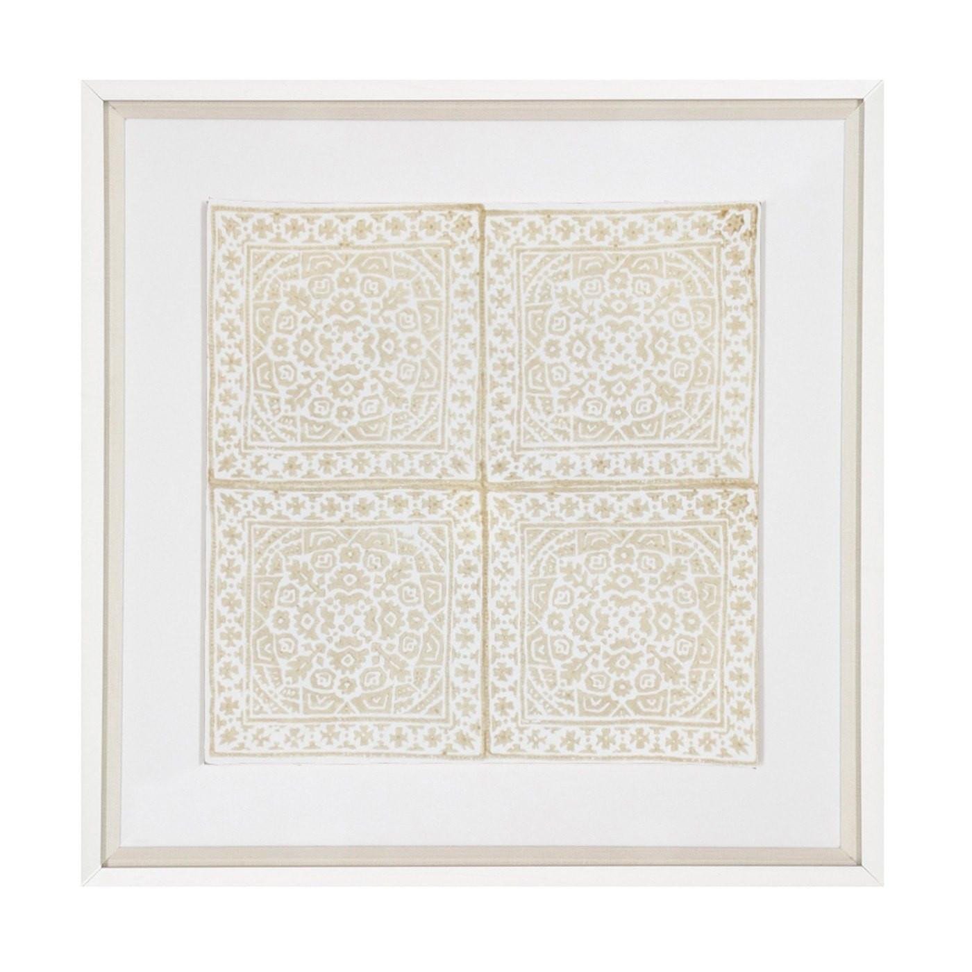 Kilim Repeat Natural Artwork 52cm x 52cm-abc