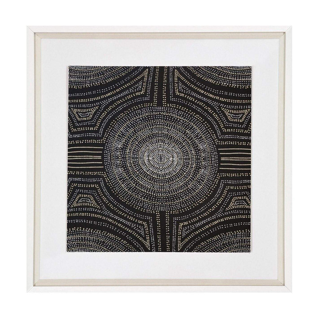 Dreamtime Aboriginal Dot Black Artwork 52x52cm-abc