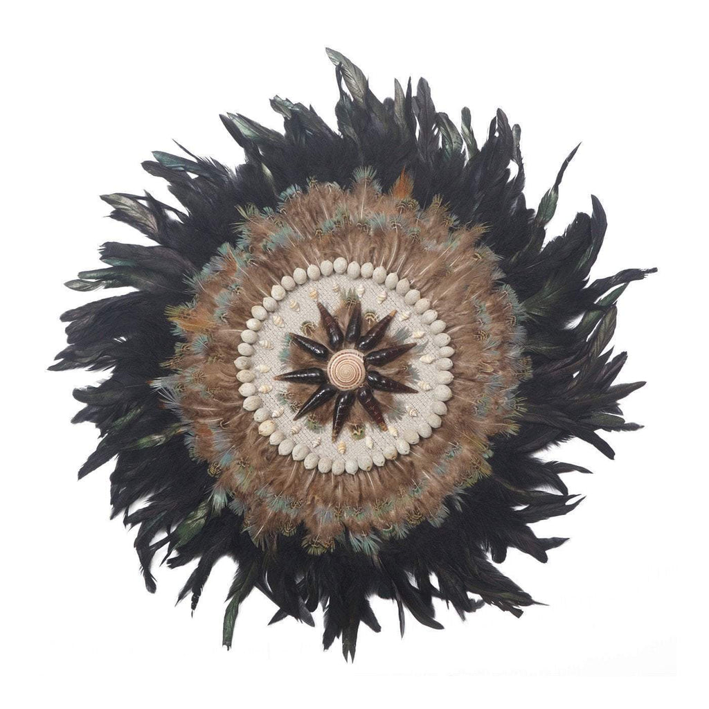 Feather Tropical Black Artwork 67cm x 85cm-abc