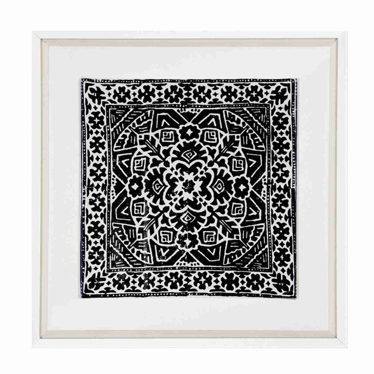 Kilim Print Black Artwork 52cm x 52cm-abc