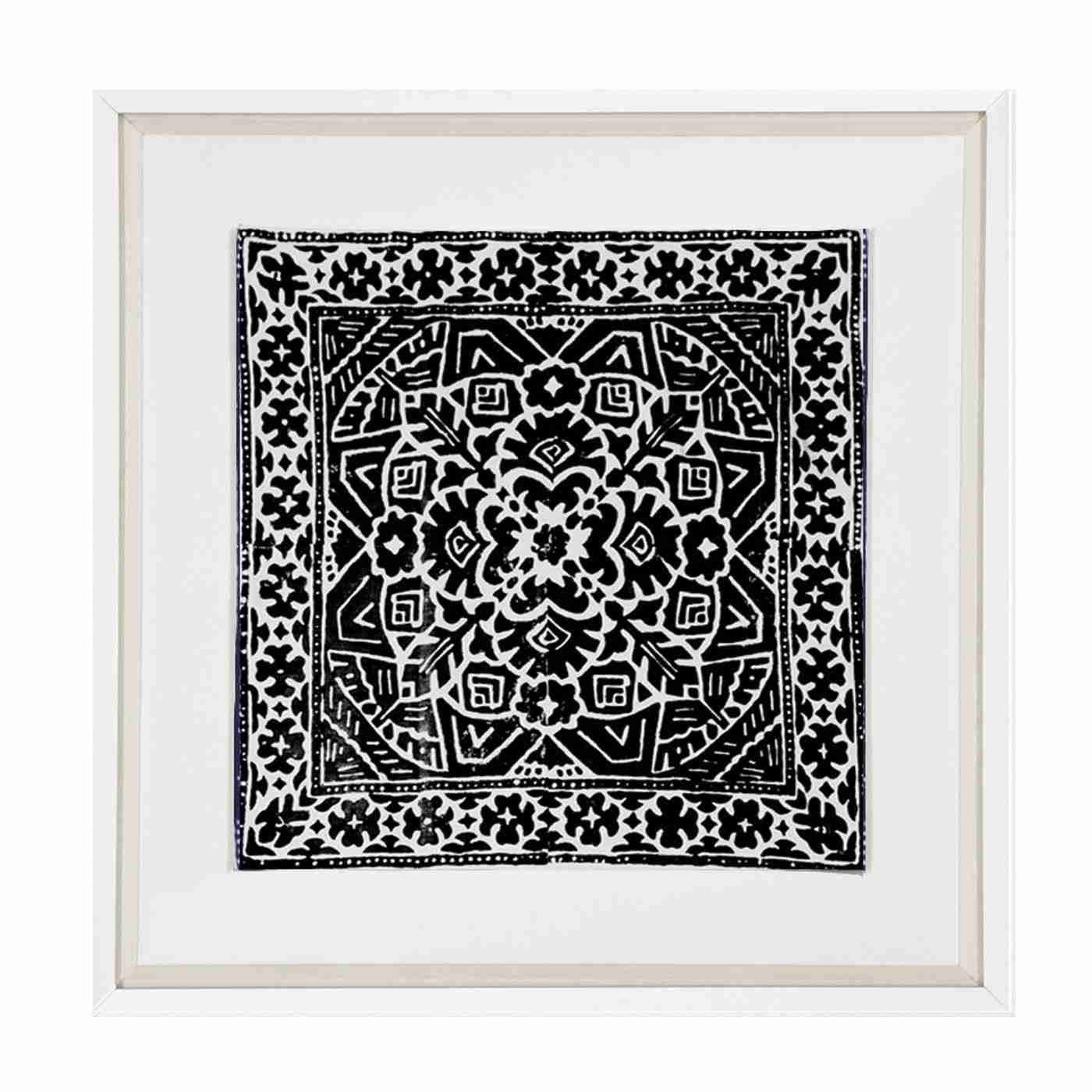 Kilim Print Black Artwork 52cm x 52cm-abc