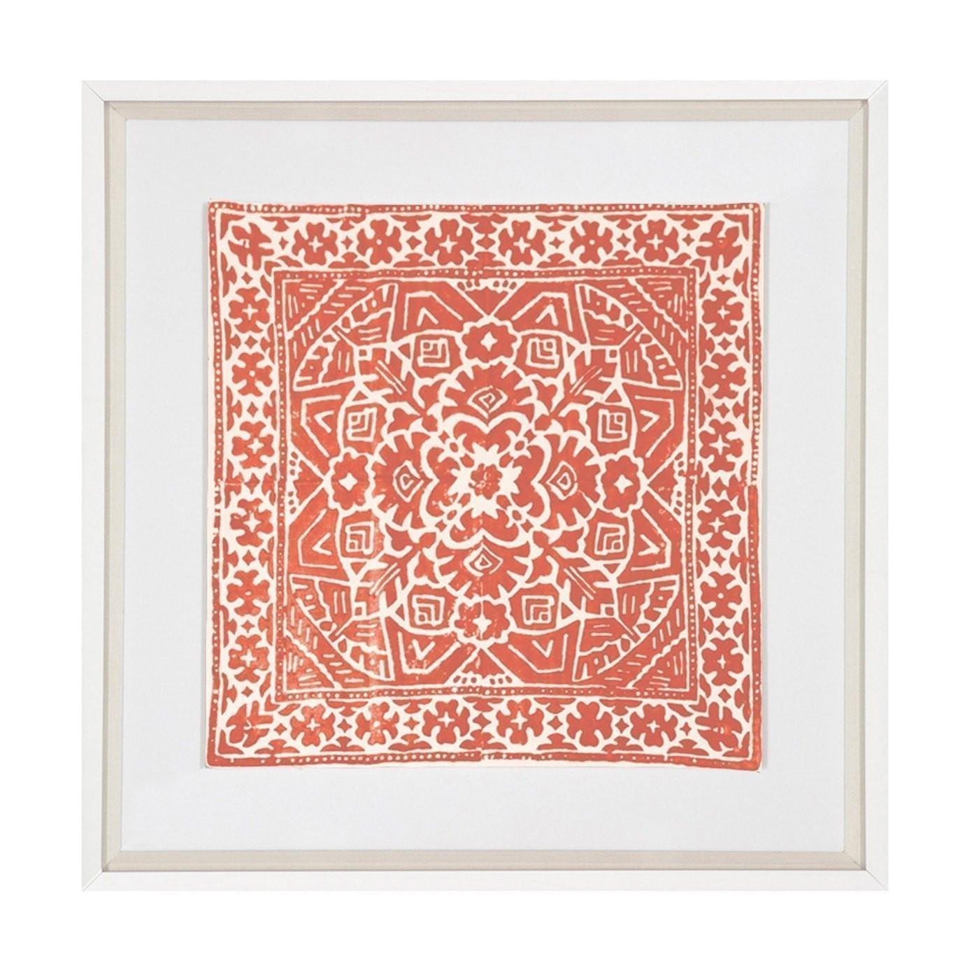 Kilim Print Orange Artwork 52cm x 52cm-abc