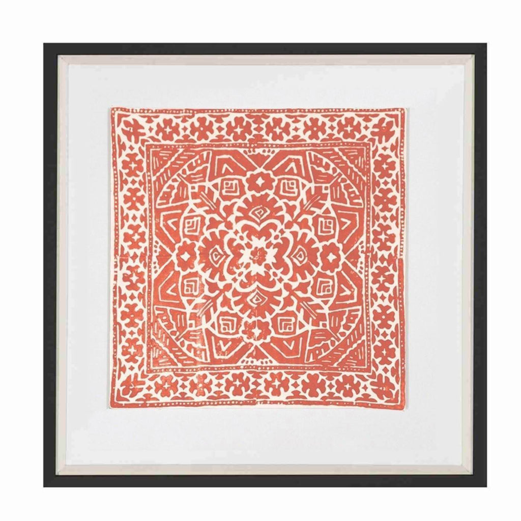 Kilim Print Orange Artwork 52cm x 52cm-abc