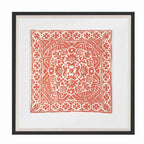 Kilim Print Orange Artwork 52cm x 52cm-abc