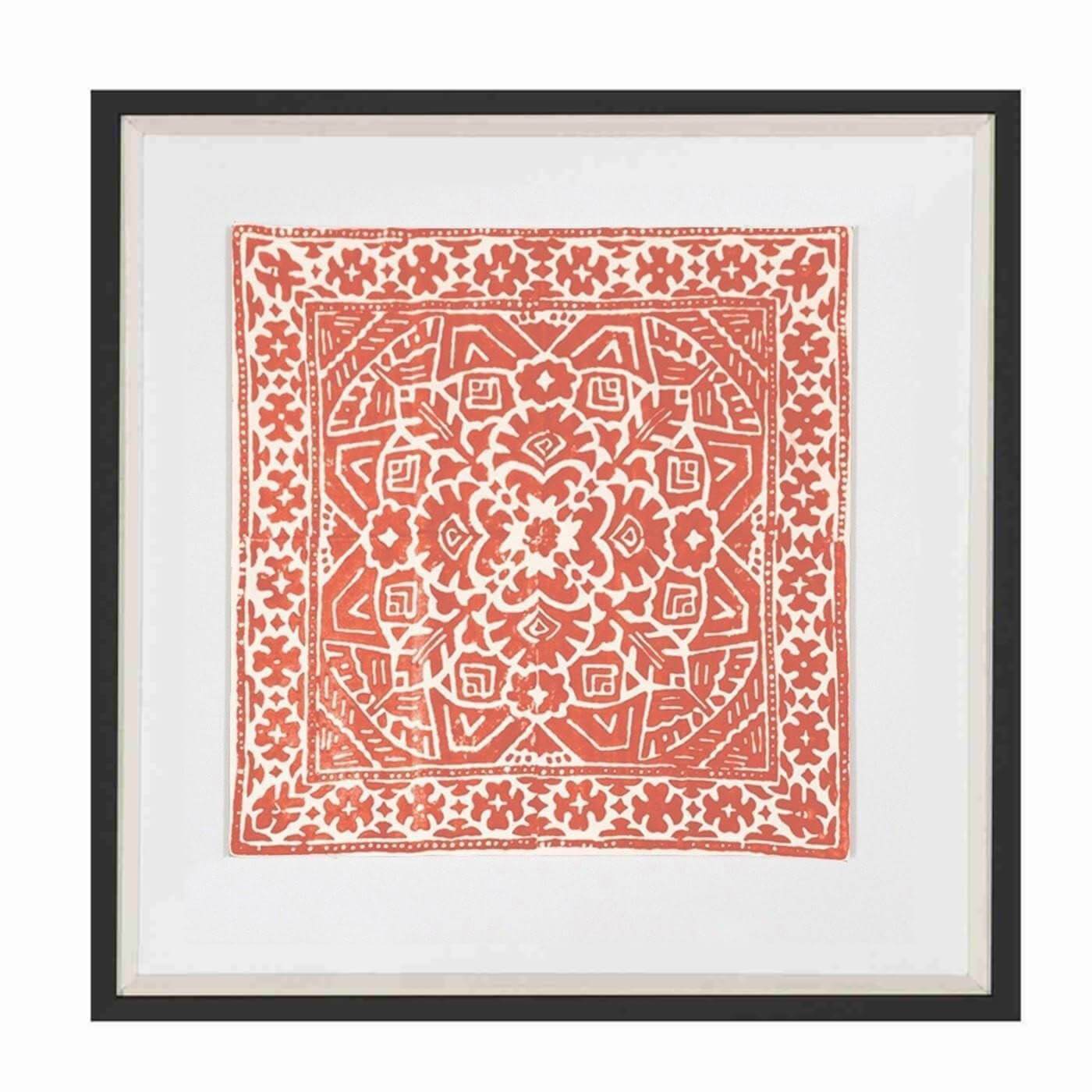Kilim Print Orange Artwork 52cm x 52cm-abc
