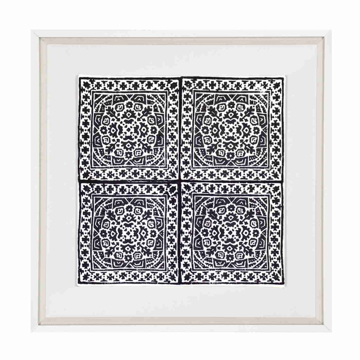 Kilim Repeat Black Artwork 52cm x 52cm-abc