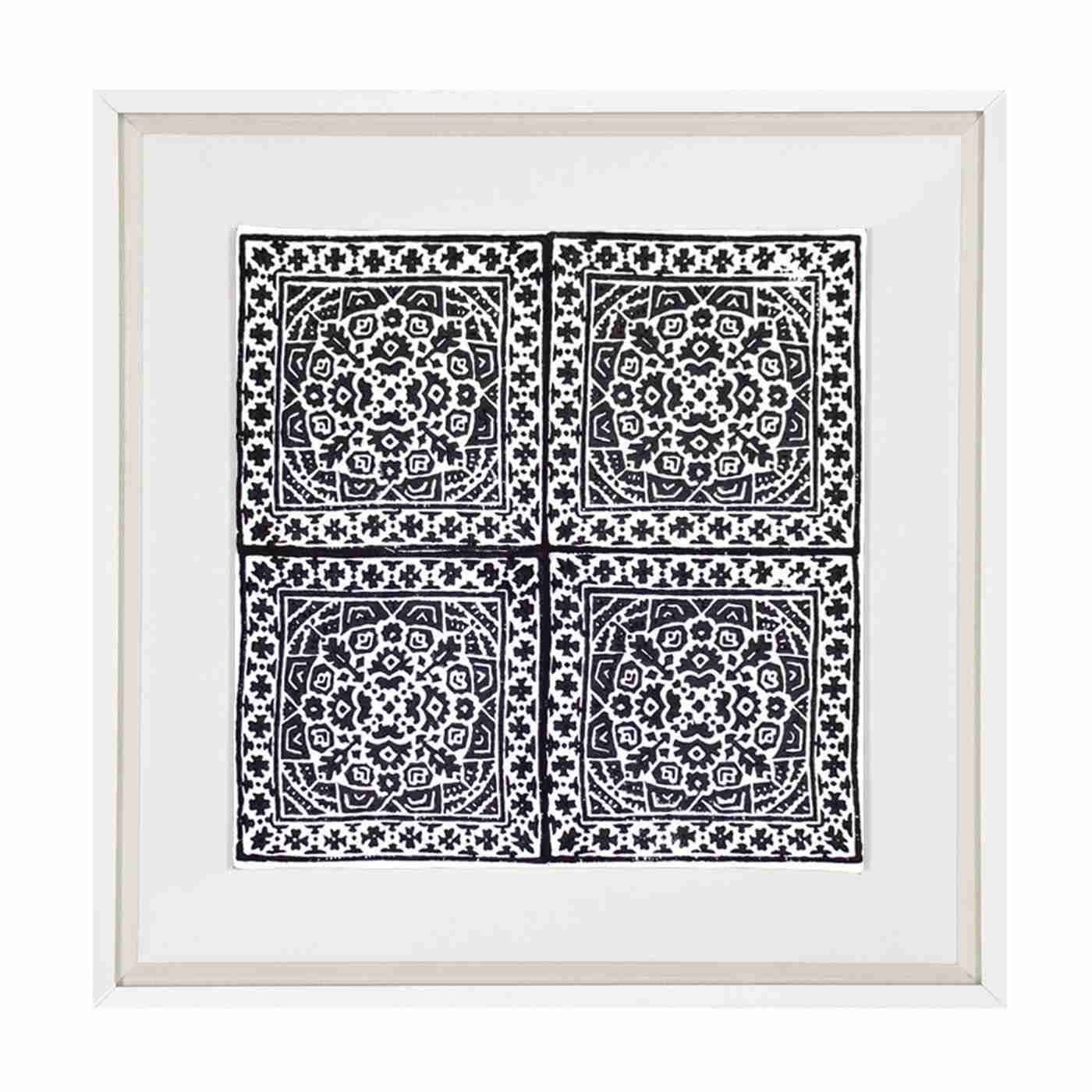 Kilim Repeat Black Artwork 52cm x 52cm-abc