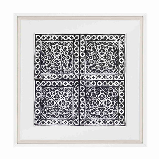 Kilim Repeat Black Artwork 52cm x 52cm-abc