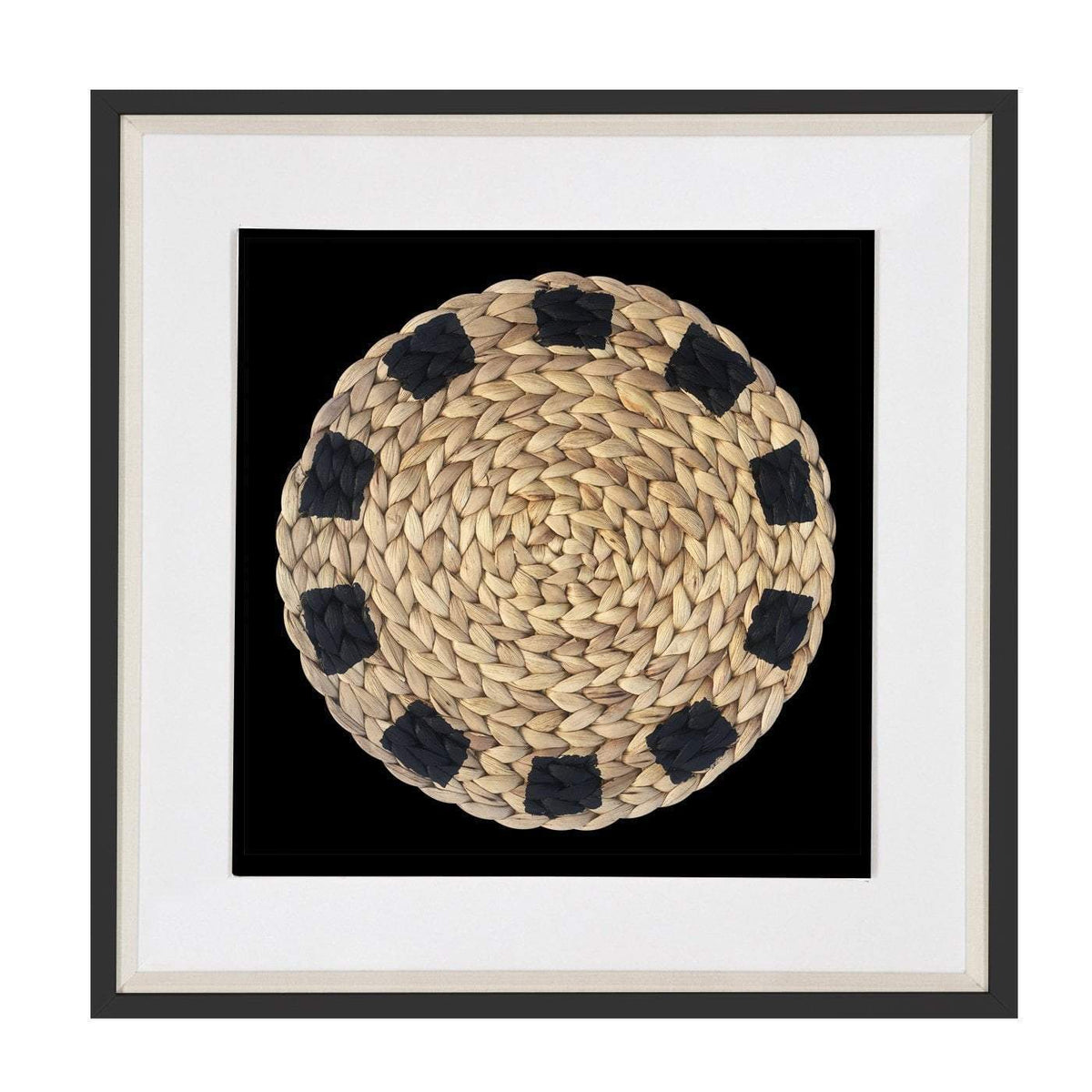 Place Mat Natural on Black Artwork 52 x 52 cm-abc