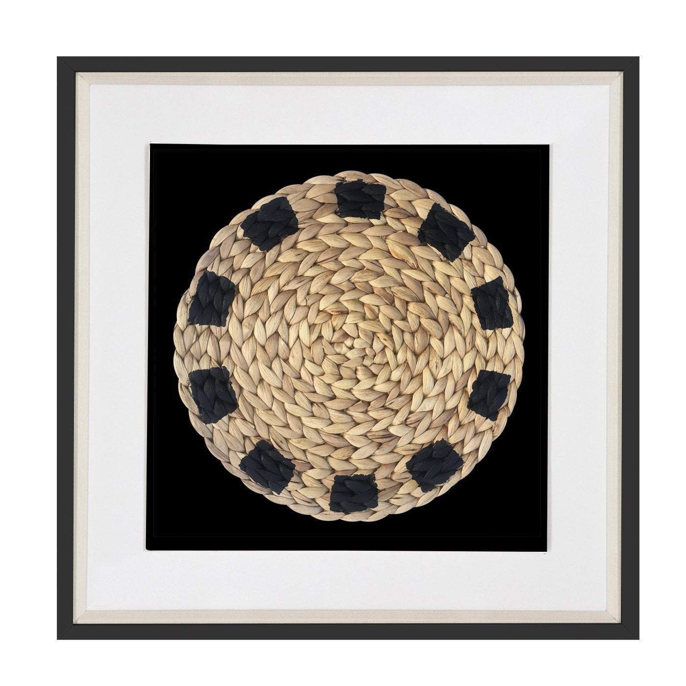 Place Mat Natural on Black Artwork 52 x 52 cm-abc