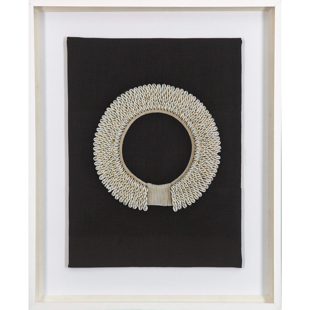 Shell Ring Natural on Black Art Work 67 x 85 cm-abc
