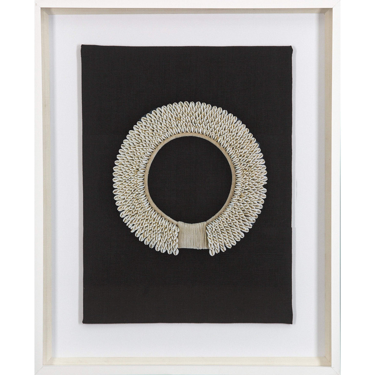 Shell Ring Natural on Black Art Work 67 x 85 cm-abc