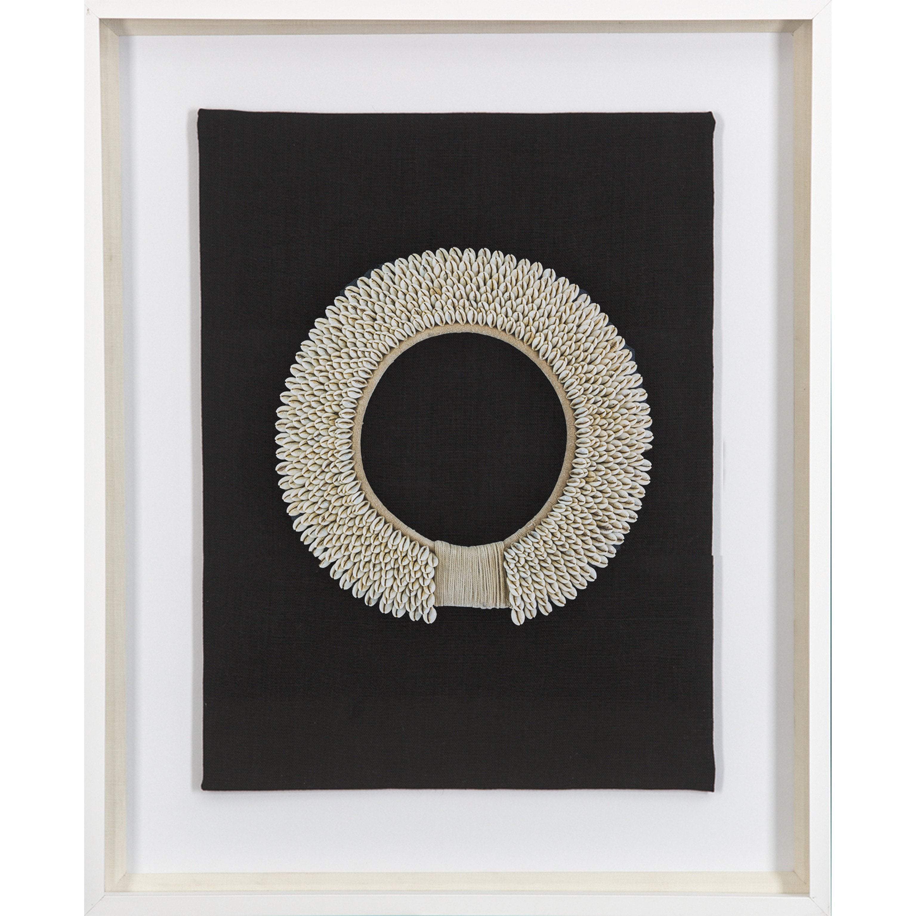 Shell Ring Natural on Black Art Work 67 x 85 cm-abc