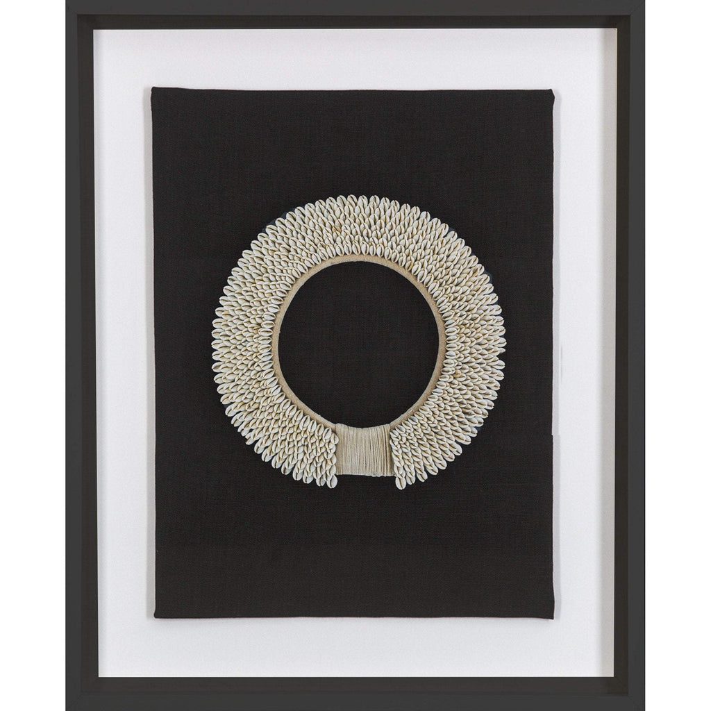 Shell Ring Natural on Black Art Work 67 x 85 cm-abc