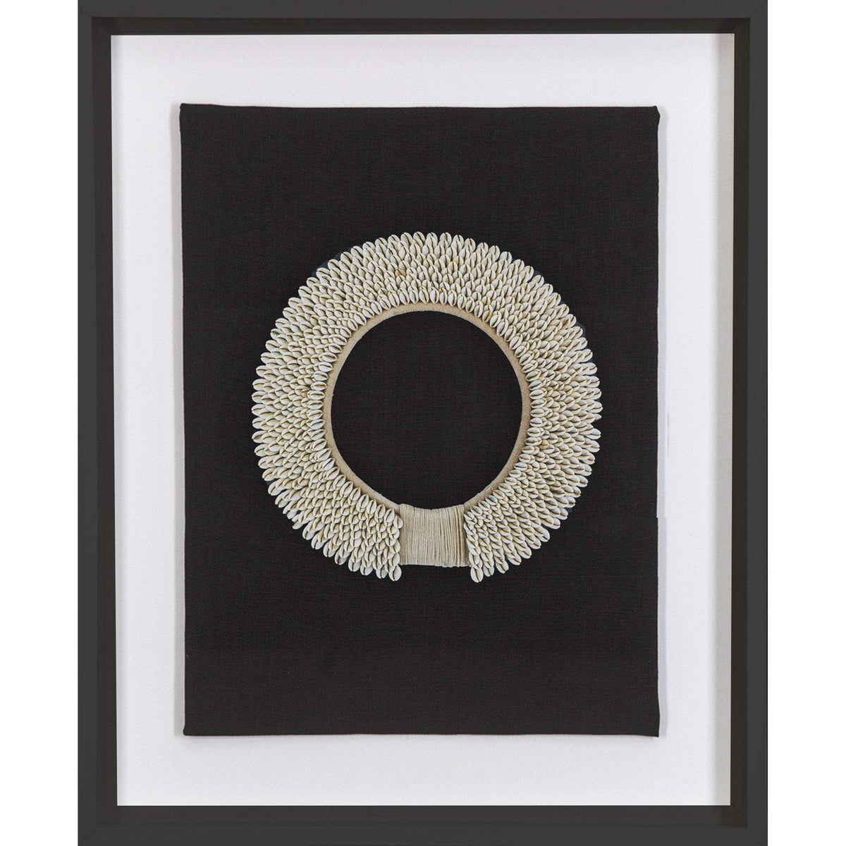 Shell Ring Natural on Black Art Work 67 x 85 cm-abc