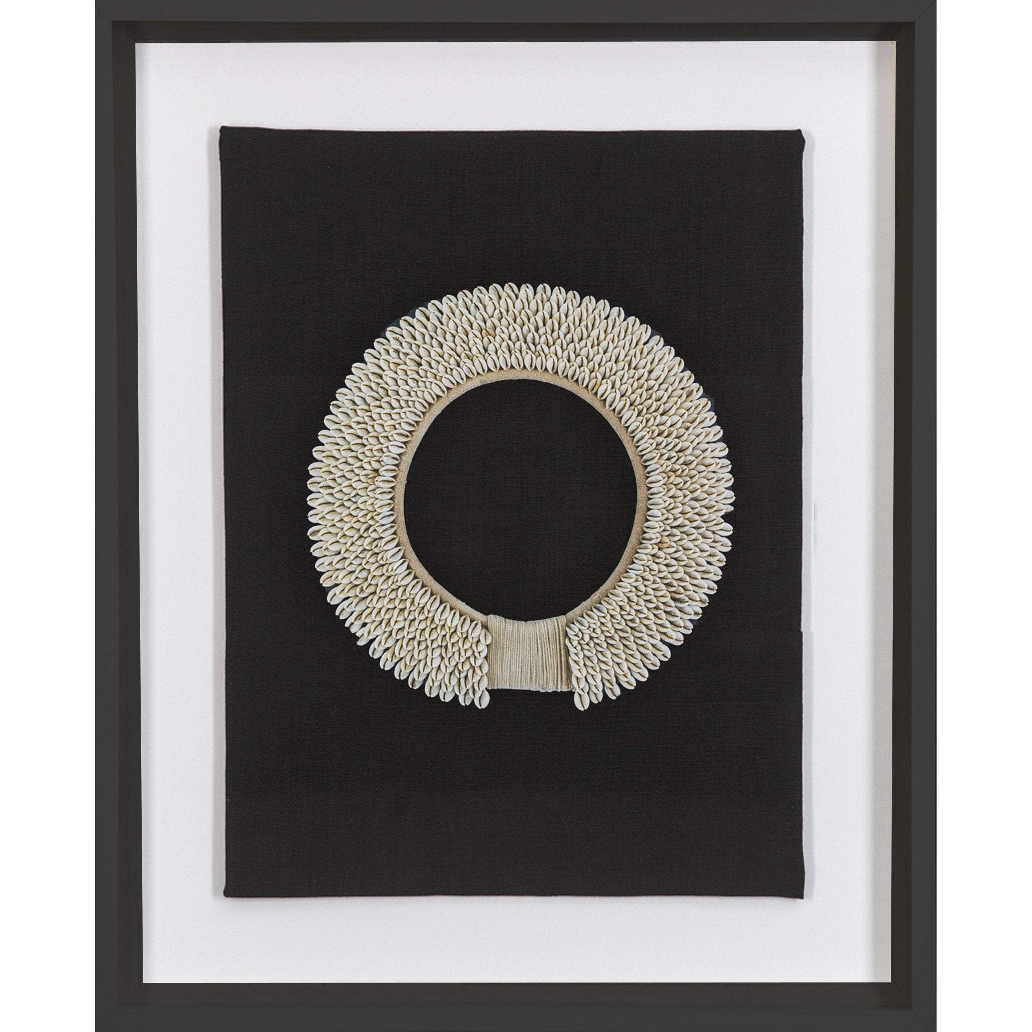 Shell Ring Natural on Black Art Work 67 x 85 cm-abc