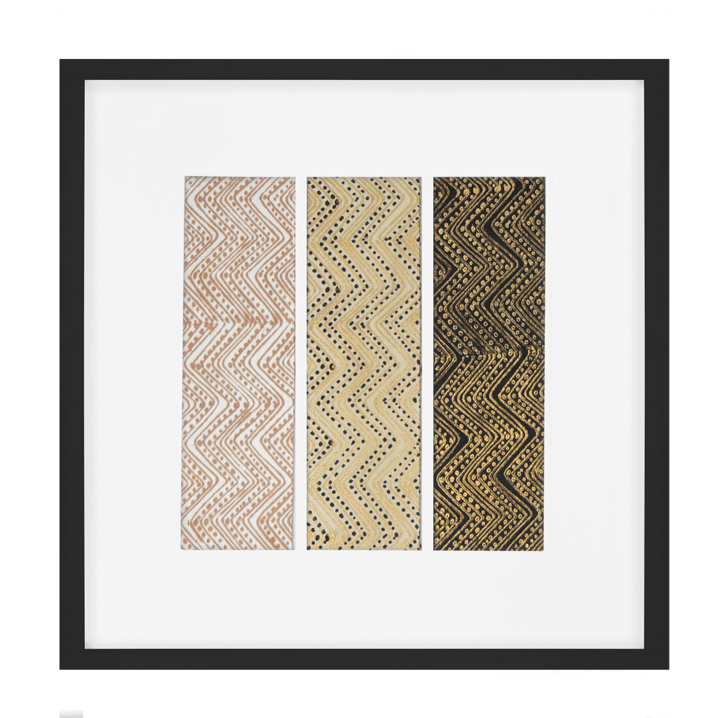 Ruins Zig Triptic Black Artwork 52 x 52 cm-abc