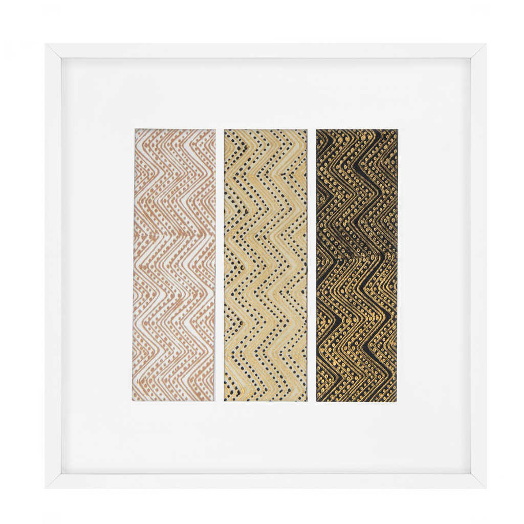 Ruins Zig Triptic Black Artwork 52 x 52 cm-abc