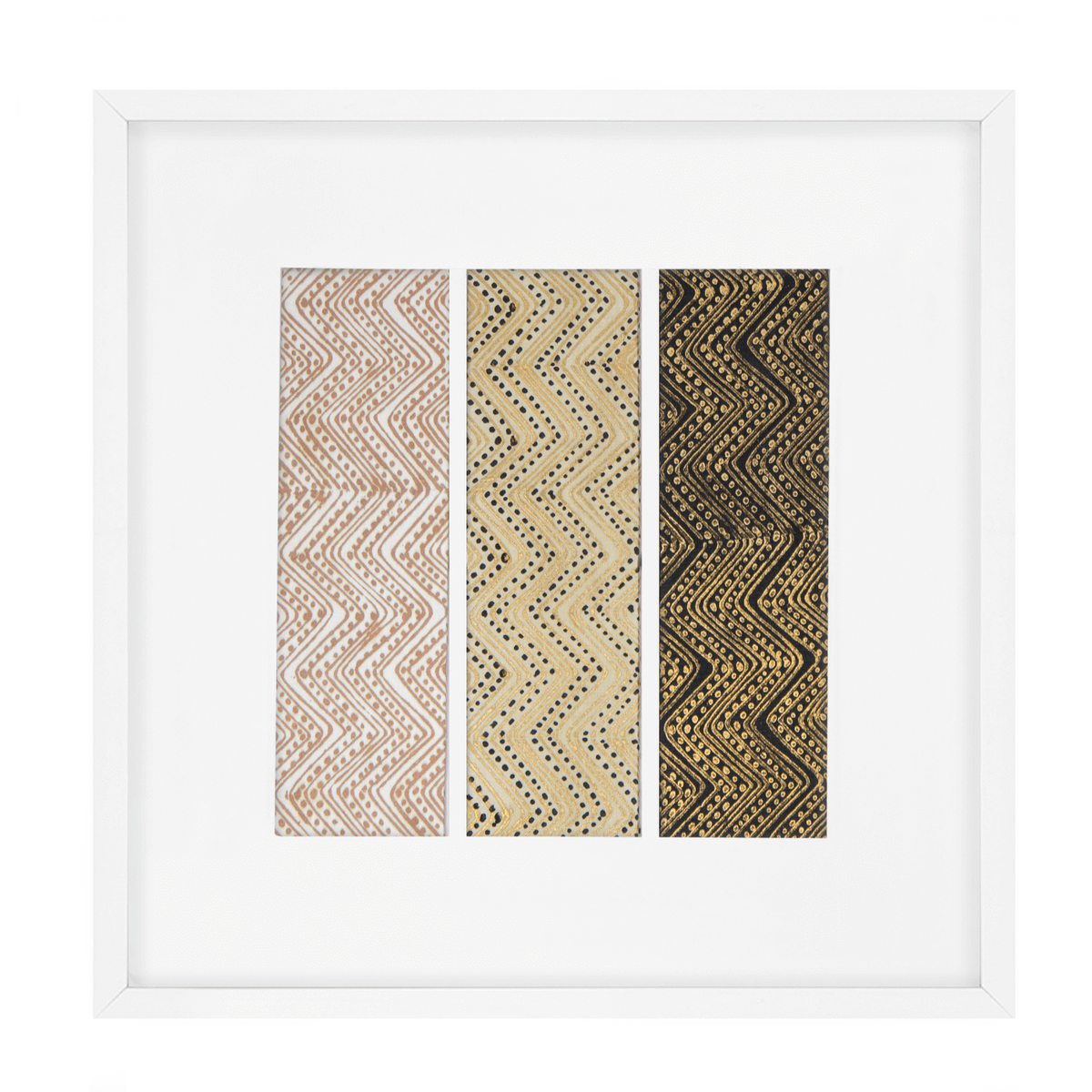 Ruins Zig Triptic Black Artwork 52 x 52 cm-abc