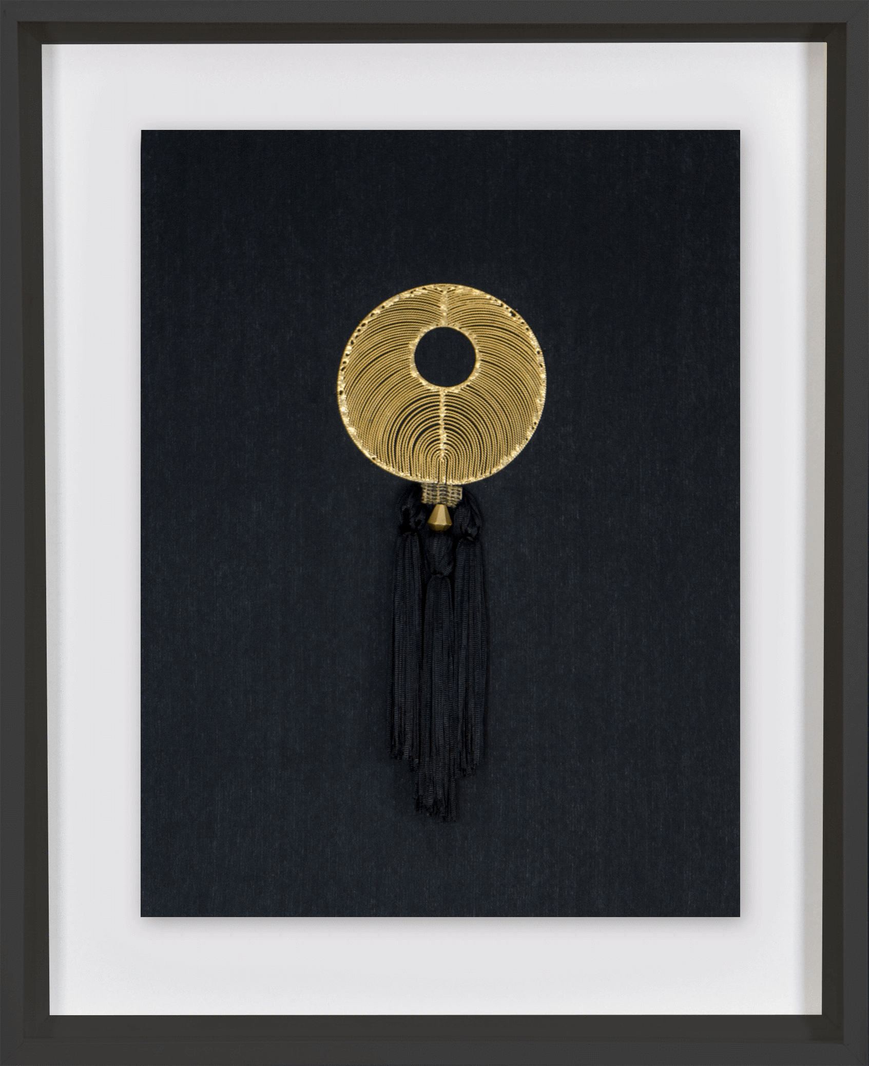 Tassel Gold On Black Artwork 67 x 85 cm-abc