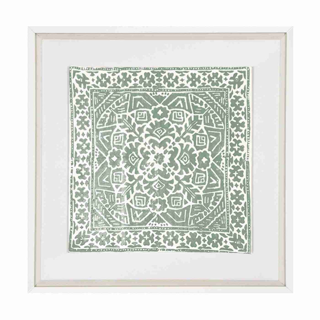 Kilim Print Celadon Artwork 52cm x 52cm-abc