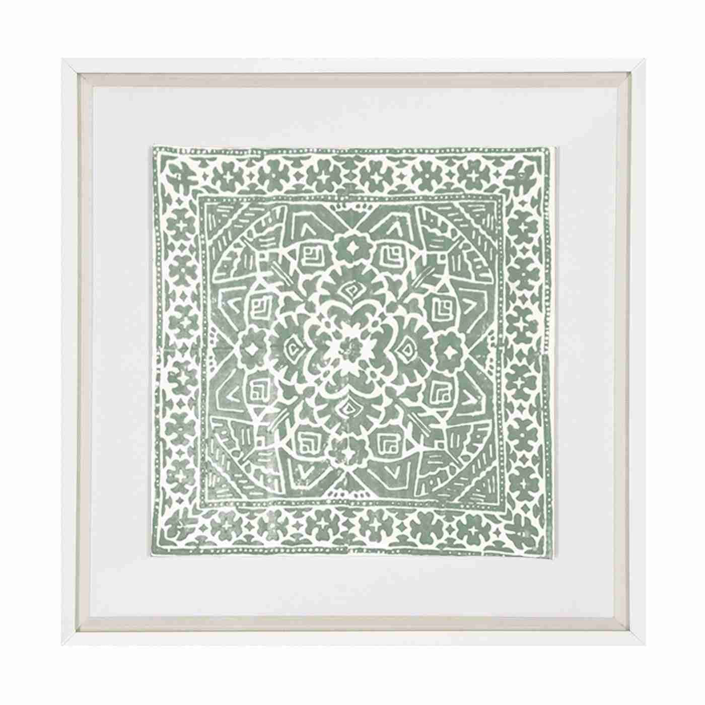 Kilim Print Celadon Artwork 52cm x 52cm-abc