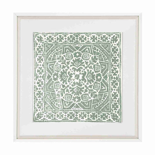 Kilim Print Celadon Artwork 52cm x 52cm-abc