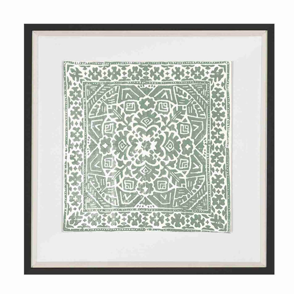 Kilim Print Celadon Artwork 52cm x 52cm-abc