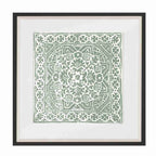 Kilim Print Celadon Artwork 52cm x 52cm-abc