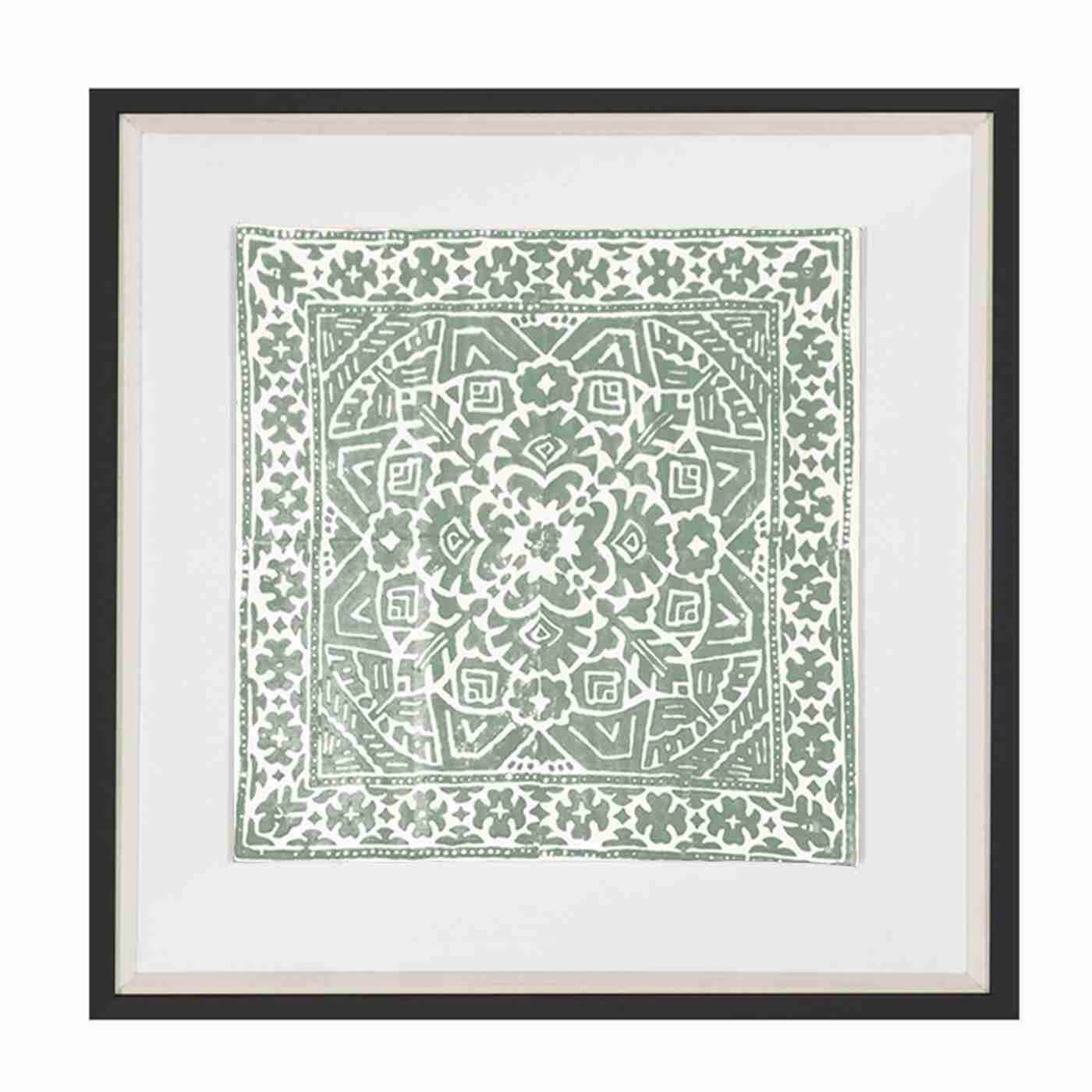 Kilim Print Celadon Artwork 52cm x 52cm-abc