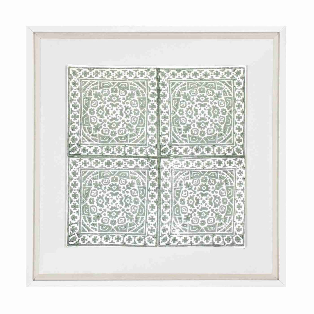 Kilim Repeat Celadon Artwork 52cm x 52cm-abc