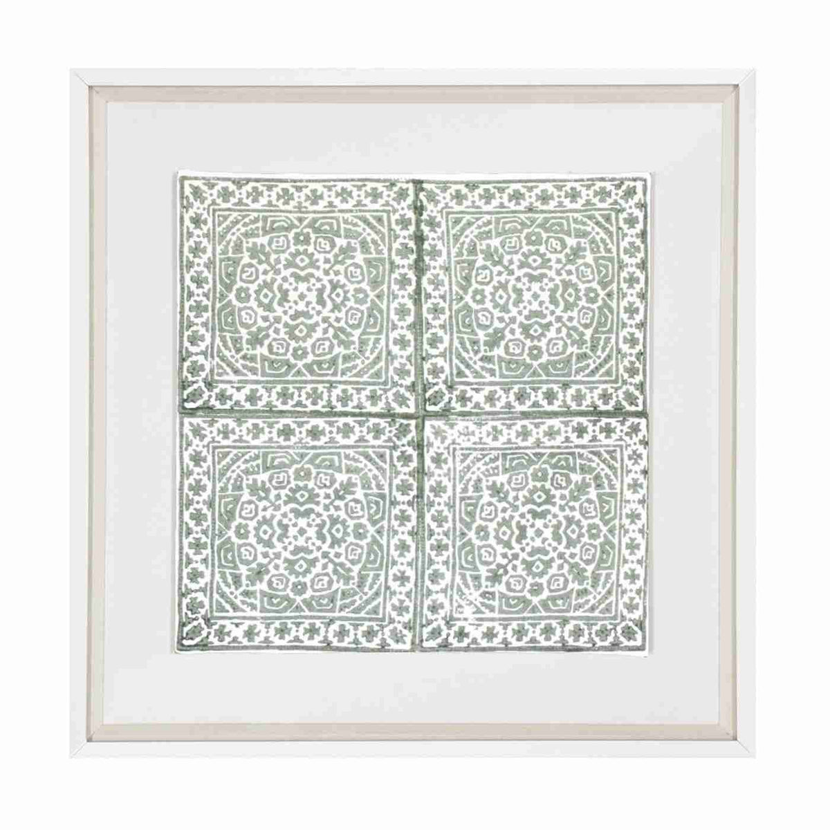 Kilim Repeat Celadon Artwork 52cm x 52cm-abc