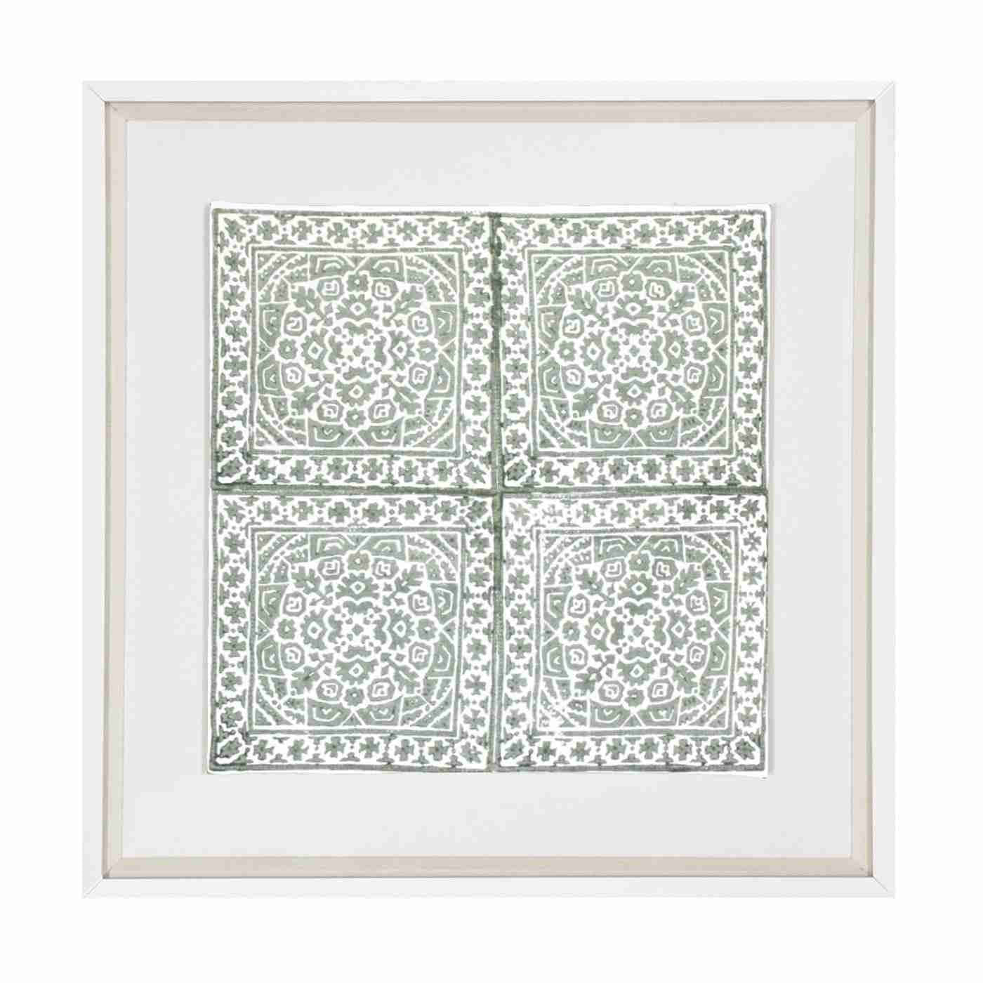 Kilim Repeat Celadon Artwork 52cm x 52cm-abc