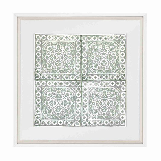 Kilim Repeat Celadon Artwork 52cm x 52cm-abc