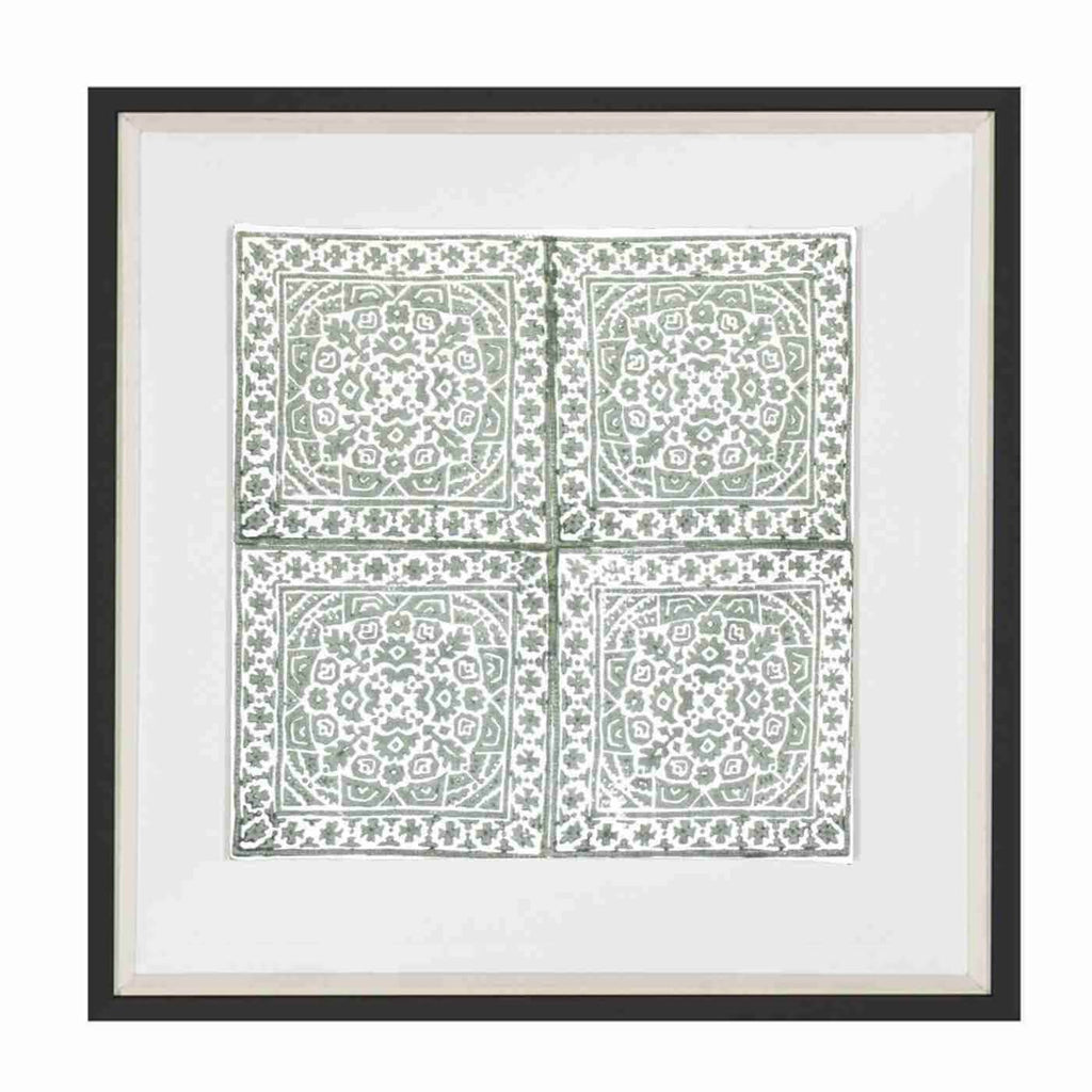 Kilim Repeat Celadon Artwork 52cm x 52cm-abc