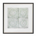 Kilim Repeat Celadon Artwork 52cm x 52cm-abc