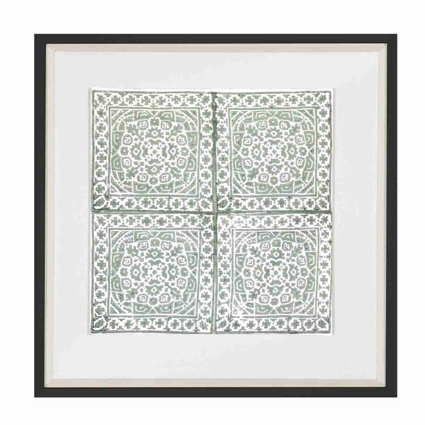 Kilim Repeat Celadon Artwork 52cm x 52cm-abc