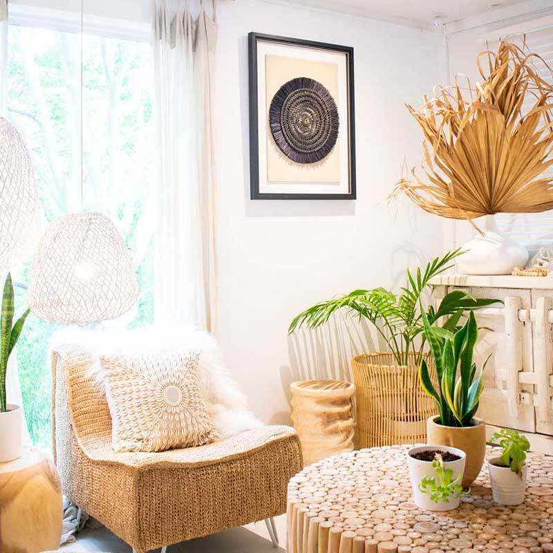 Grassmat on Natural Linen Artwork 67 x 85 cm-abc