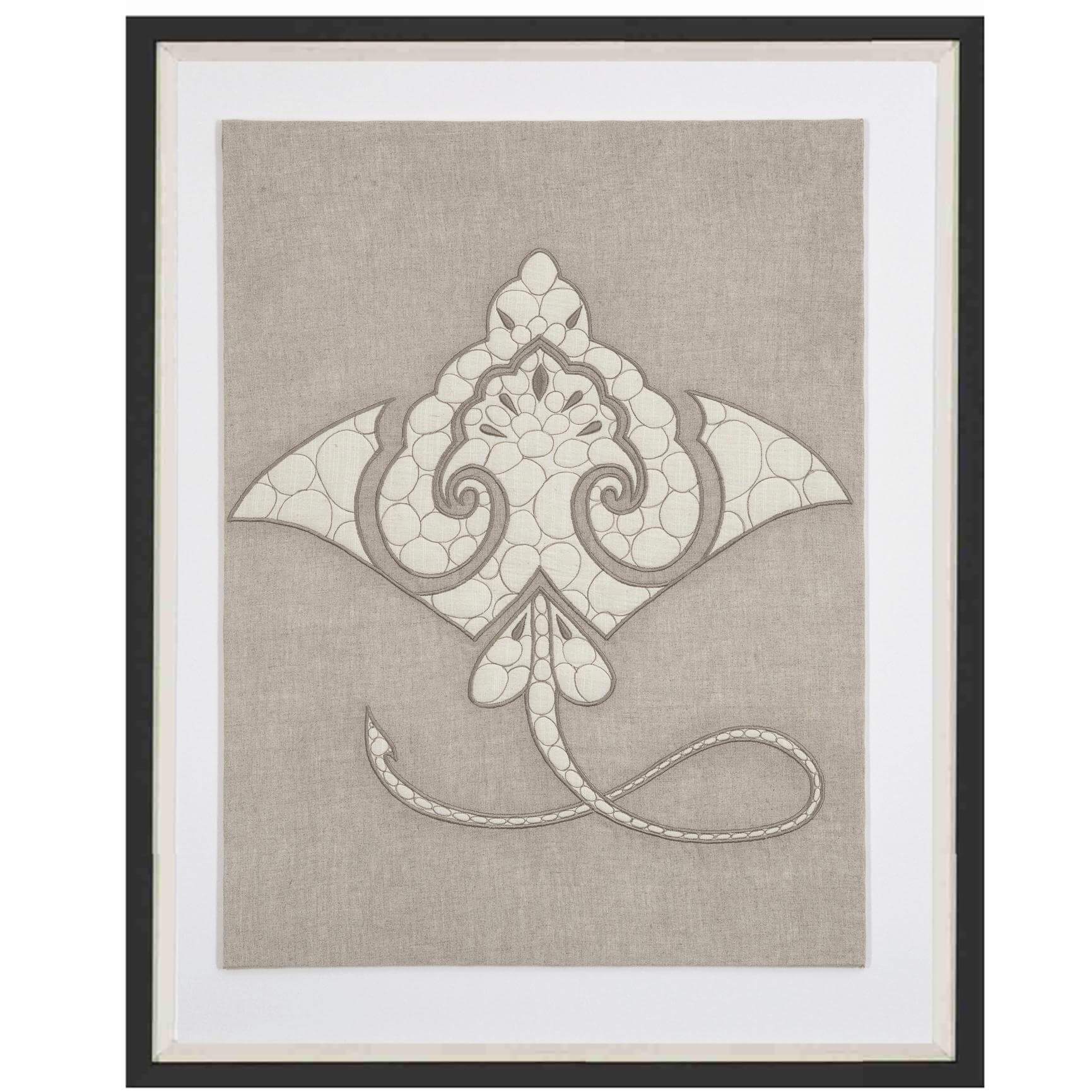 Sea Manta Ray Natural Artwork 67 x 85 cm-abc