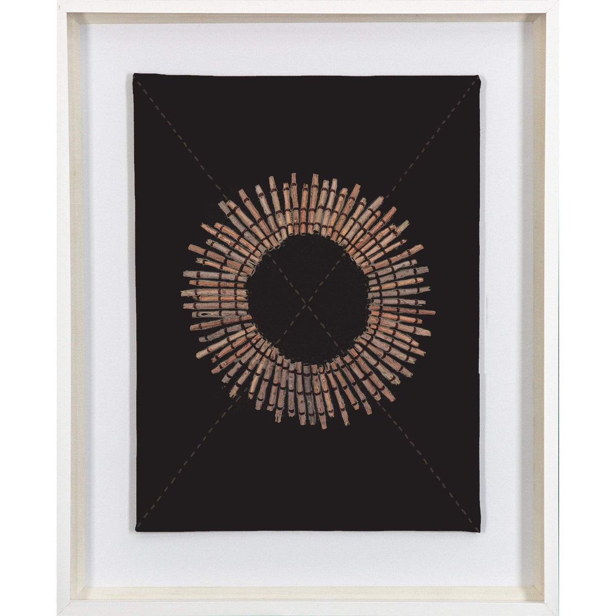 Wood Linen Sticks Black Artwork 67 x 85 cm-abc